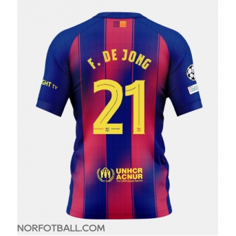 Billige Fotballdrakt Barcelona Frenkie de Jong #21 Replika Hjemmedrakt 2025-26 Kortermet